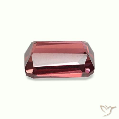 Granada rodolita vermelho natural 0,92ct, corte esmeralda, VVS-VS