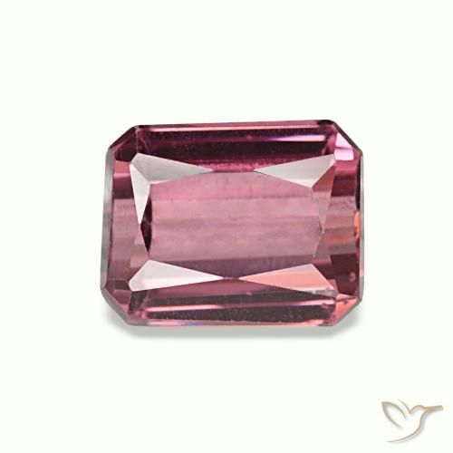 Granada rodolita vermelho natural 1,36ct, corte esmeralda, VVS-VS
