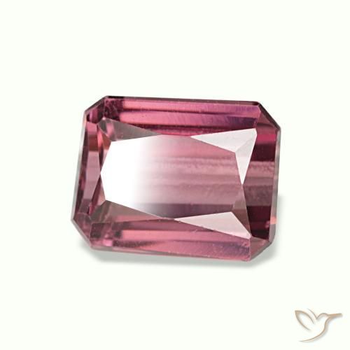 Granada rodolita vermelho natural 1,36ct, corte esmeralda, VVS-VS