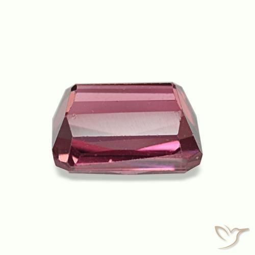 Granada rodolita vermelho natural 1,36ct, corte esmeralda, VVS-VS