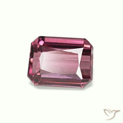 Granada rodolita vermelho natural 0,86ct, corte esmeralda, VVS-VS