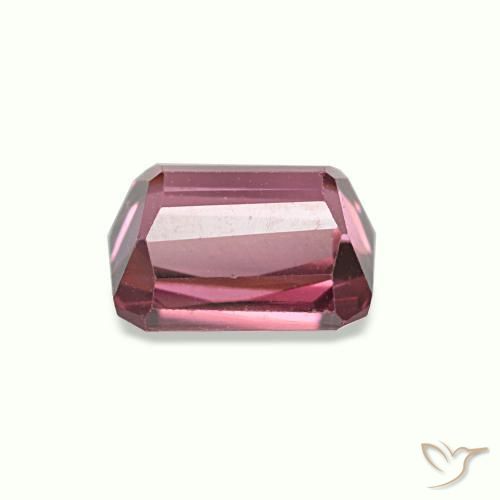 Granada rodolita vermelho natural 0,86ct, corte esmeralda, VVS-VS