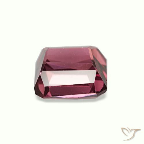 Granada rodolita vermelho natural 1,24ct, corte esmeralda, VVS-VS