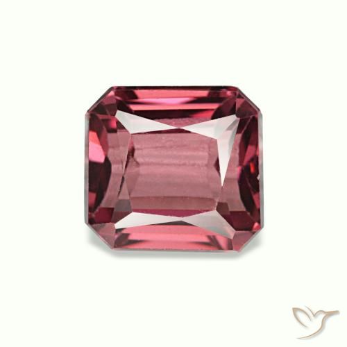 Granada rodolita vermelho natural 1,18ct, corte esmeralda, VVS-VS