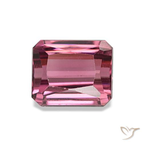 Granada rodolita rosa natural 1,18ct, corte esmeralda, VS