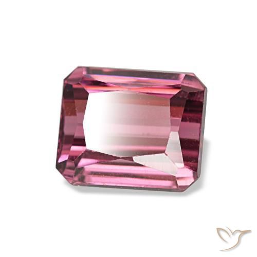 Granada rodolita rosa natural 1,18ct, corte esmeralda, VS