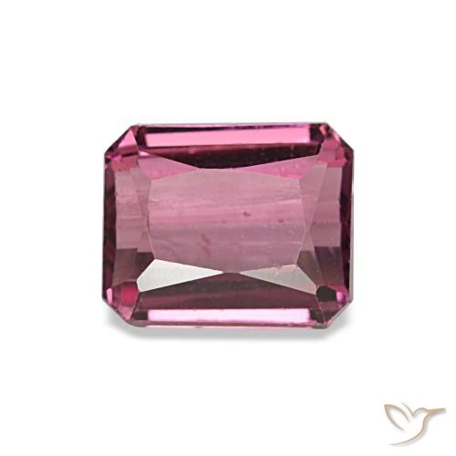 Granada rodolita vermelho natural 1,17ct, corte esmeralda, VS