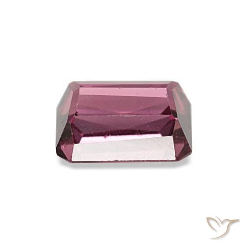 Granada rodolita vermelho natural 1,17ct, corte esmeralda, VS