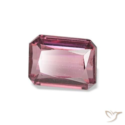 Granada rodolita vermelho natural 0,89ct, corte esmeralda, VS
