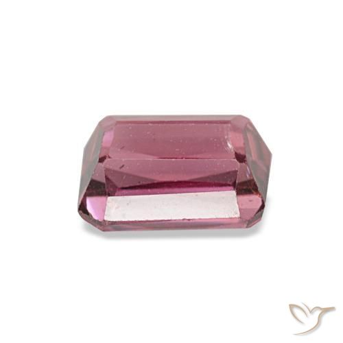 Granada rodolita vermelho natural 0,89ct, corte esmeralda, VS