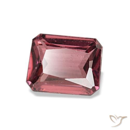 Granada rodolita vermelho natural 0,93ct, corte esmeralda, VS