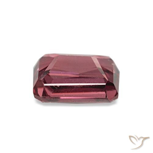 Granada rodolita vermelho natural 0,93ct, corte esmeralda, VS