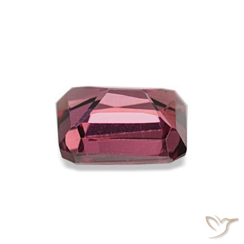 Granada rodolita vermelho natural 1,21ct, corte esmeralda, VS