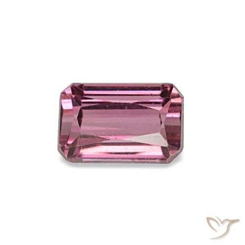 0.81ct rosa granada rodolita, corte esmeralda, VS