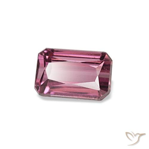 Granada rodolita rosa natural 0,81ct, corte esmeralda, VS