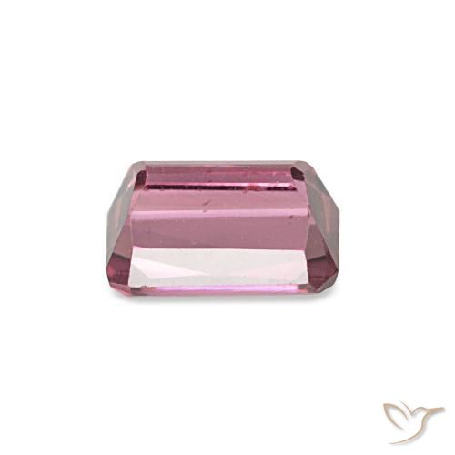 Granada rodolita rosa natural 0,81ct, corte esmeralda, VS