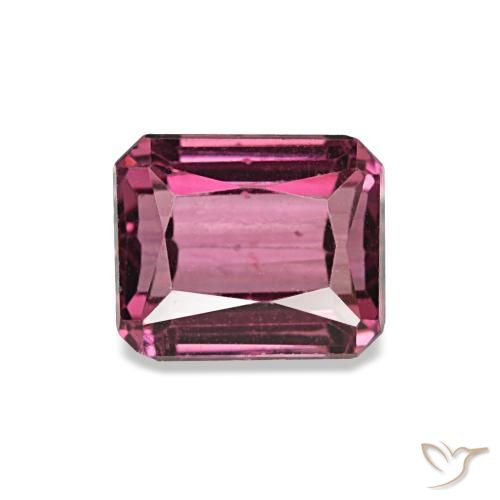 1.25ct rosa granada rodolita, corte esmeralda, VS