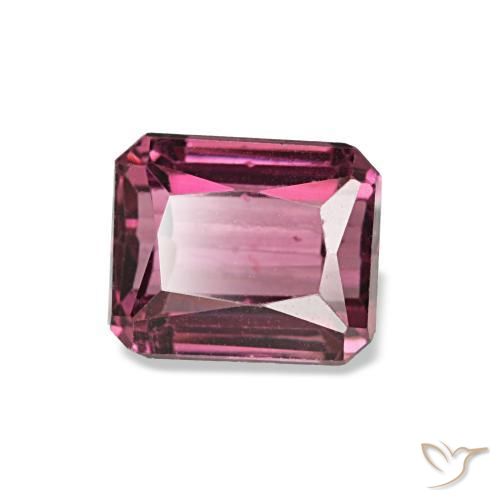 Granada rodolita rosa natural 1,25ct, corte esmeralda, VS