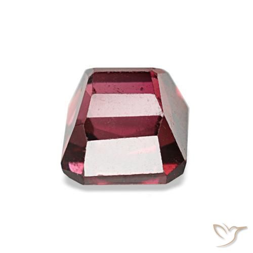 Granada rodolita vermelho natural 1,44ct, corte esmeralda, VS