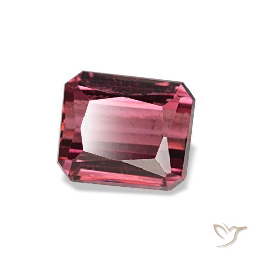 Granada rodolita vermelho natural 1,19ct, corte esmeralda, VVS-VS