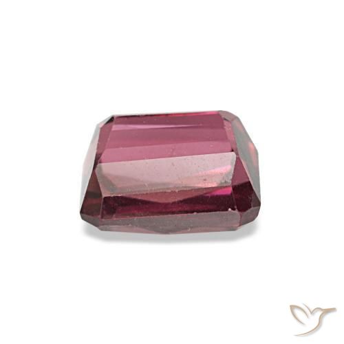 Granada rodolita vermelho natural 1,19ct, corte esmeralda, VVS-VS