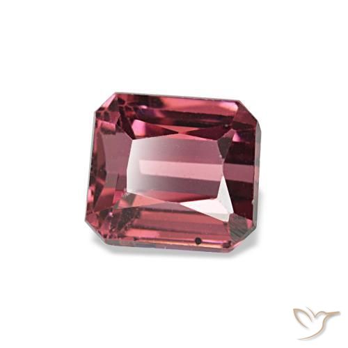 Granada rodolita vermelho natural 0,98ct, corte esmeralda, VS