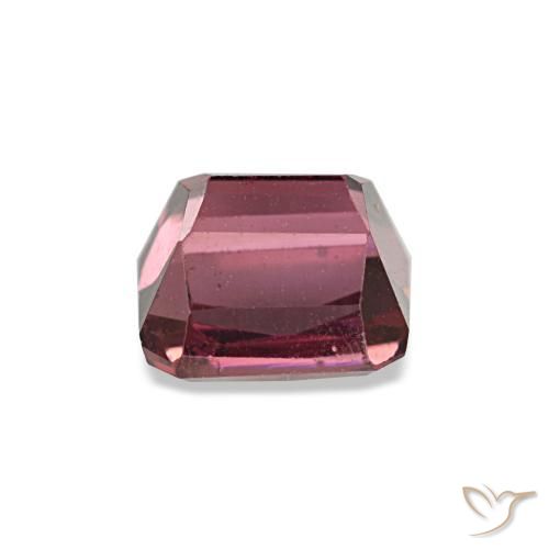 Granada rodolita vermelho natural 0,98ct, corte esmeralda, VS
