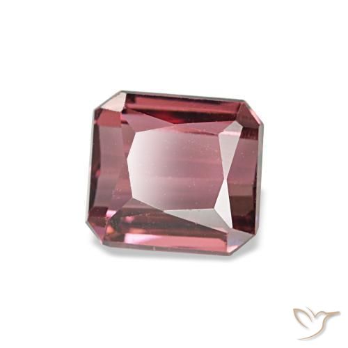 Granada rodolita vermelho natural 0,95ct, corte esmeralda, VVS-VS