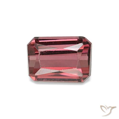 Granada rodolita vermelho natural 0,93ct, corte esmeralda, VVS-VS