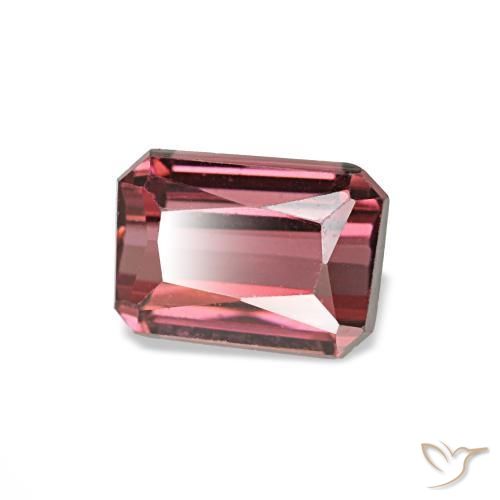 Granada rodolita vermelho natural 0,93ct, corte esmeralda, VVS-VS