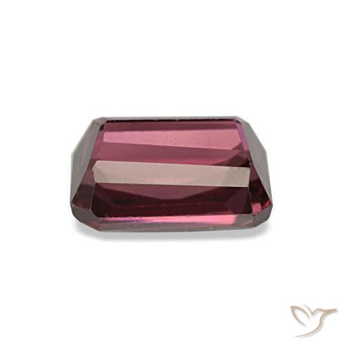 Granada rodolita vermelho natural 1,44ct, corte esmeralda, VVS-VS