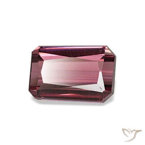Granada rodolita vermelho natural 1,49ct, corte esmeralda, VVS-VS