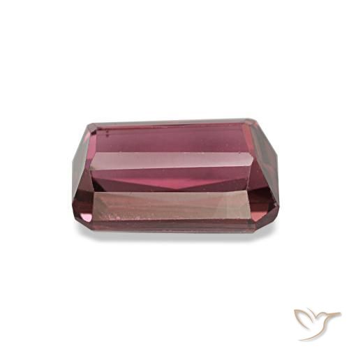 Granada rodolita vermelho natural 1,49ct, corte esmeralda, VVS-VS