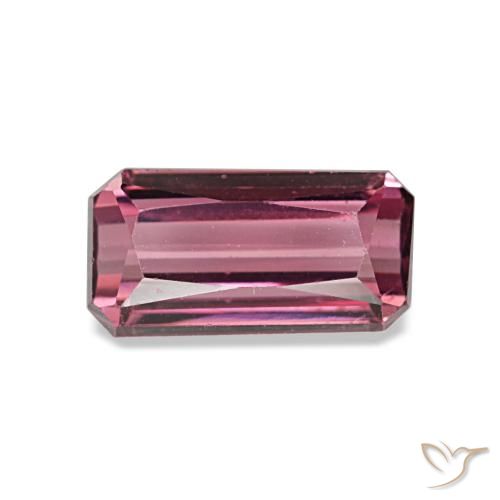 Granada rodolita vermelho natural 1,19ct, corte esmeralda, VVS-VS