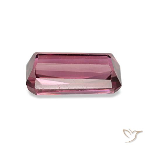 Granada rodolita vermelho natural 1,19ct, corte esmeralda, VVS-VS