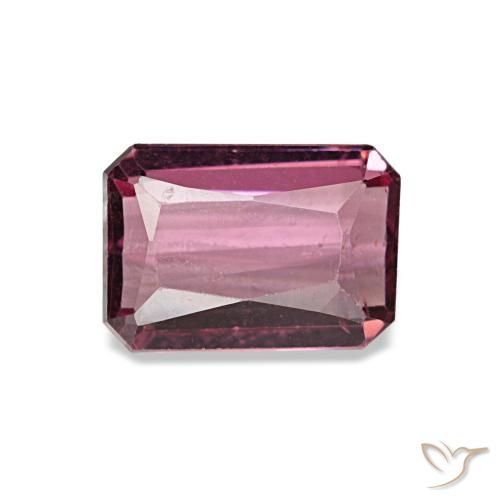 Granada rodolita vermelho natural 1,21ct, corte esmeralda, VVS-VS