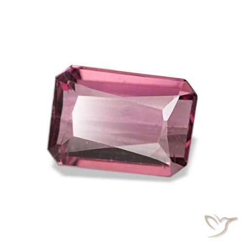 Granada rodolita vermelho natural 1,21ct, corte esmeralda, VVS-VS