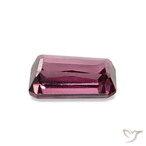 Granada rodolita vermelho natural 1,21ct, corte esmeralda, VVS-VS