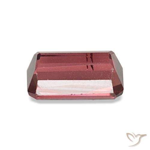 Granada rodolita vermelho natural 1,45ct, corte esmeralda, VVS-VS