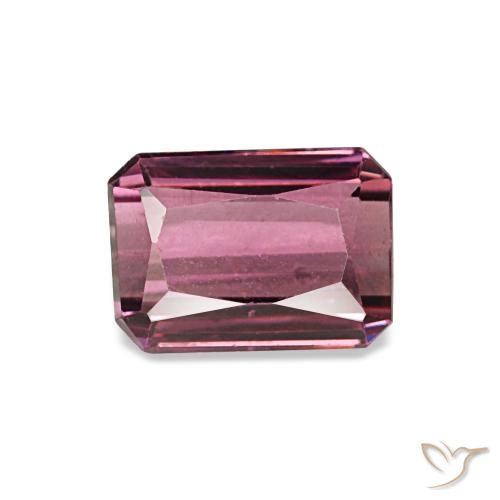 Granada rodolita vermelho natural 1,31ct, corte esmeralda, VVS-VS