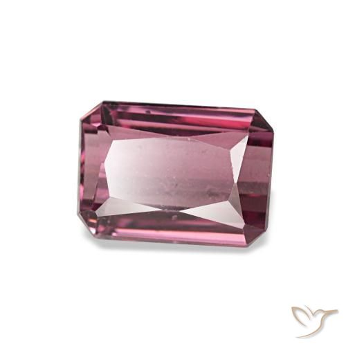 Granada rodolita vermelho natural 1,31ct, corte esmeralda, VVS-VS