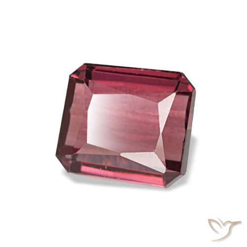 Granada rodolita vermelho natural 0,93ct, corte esmeralda, VVS-VS