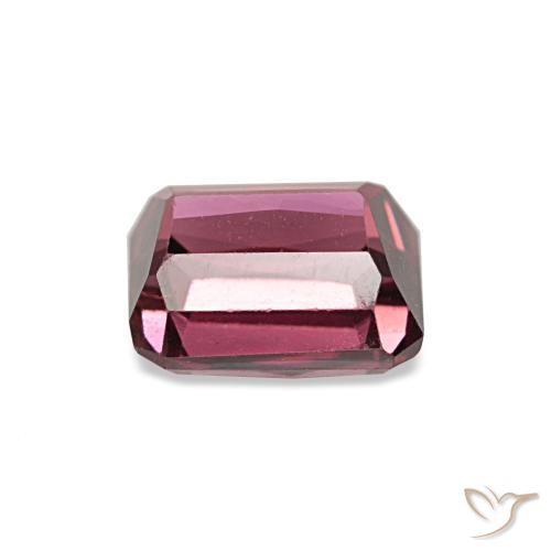 Granada rodolita vermelho natural 1,43ct, corte esmeralda, VVS-VS