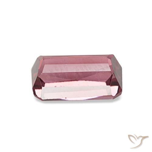 Granada rodolita vermelho natural 1,22ct, corte esmeralda, VS