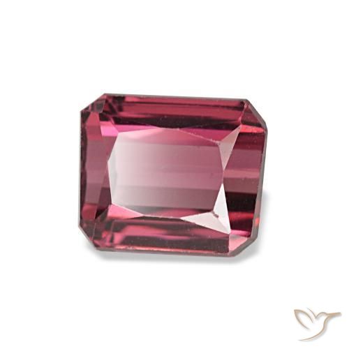 Granada rodolita vermelho natural 1,39ct, corte esmeralda, VVS-VS