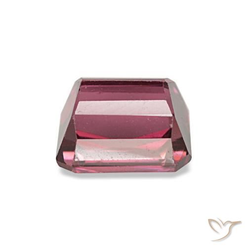 Granada rodolita vermelho natural 1,39ct, corte esmeralda, VVS-VS