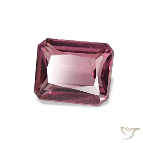 Granada rodolita vermelho natural 0,96ct, corte esmeralda, VS