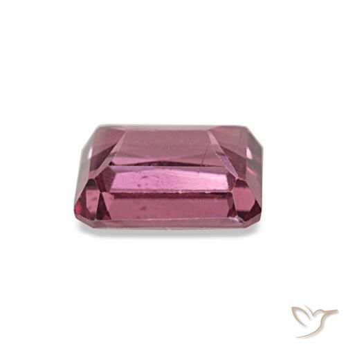 Granada rodolita vermelho natural 0,96ct, corte esmeralda, VS