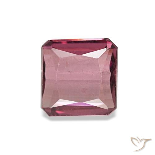 Granada rodolita vermelho natural 0,98ct, corte esmeralda, VS