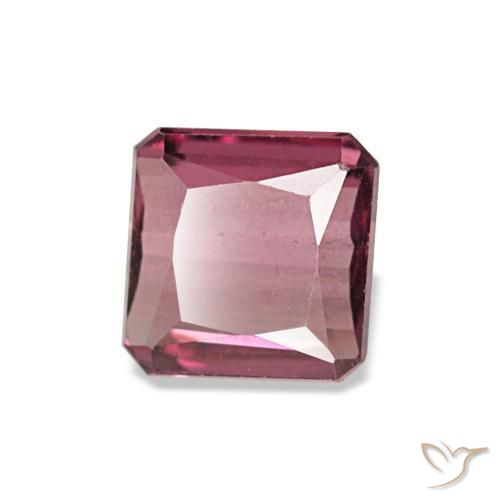 Granada rodolita vermelho natural 0,98ct, corte esmeralda, VS